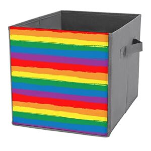 rainbow striped lgbt flag collapsible storage bins basics folding fabric storage cubes organizer boxes with handles
