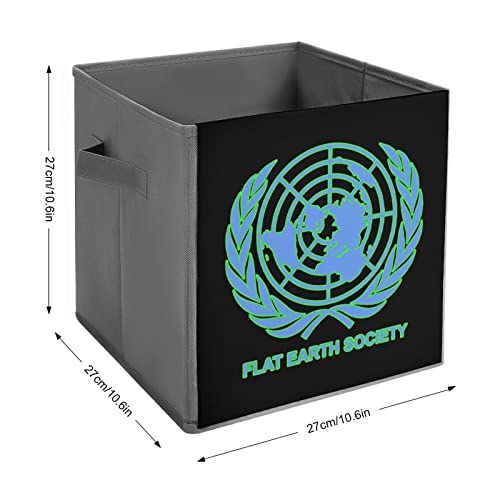 Flat Earth Society Collapsible Storage Bins Basics Folding Fabric Storage Cubes Organizer Boxes with Handles