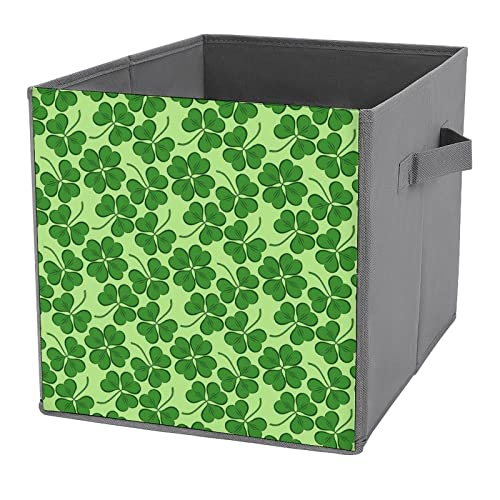 Lucky Clover Collapsible Storage Bins Basics Folding Fabric Storage Cubes Organizer Boxes with Handles