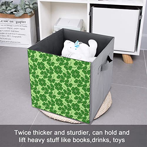 Lucky Clover Collapsible Storage Bins Basics Folding Fabric Storage Cubes Organizer Boxes with Handles