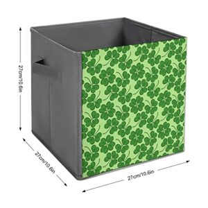 Lucky Clover Collapsible Storage Bins Basics Folding Fabric Storage Cubes Organizer Boxes with Handles