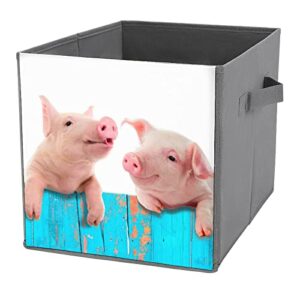 funny pig collapsible storage bins basics folding fabric storage cubes organizer boxes with handles