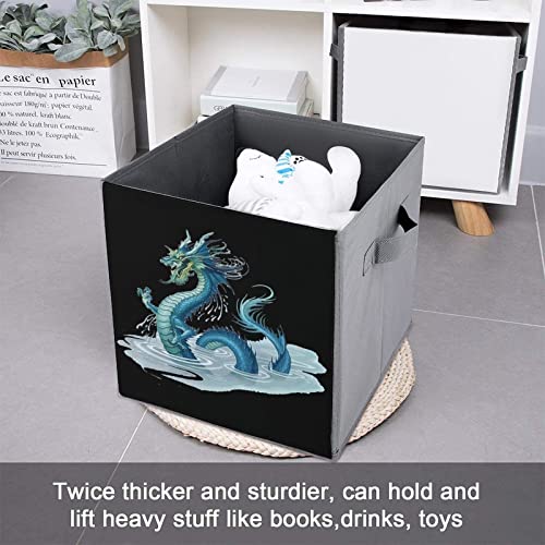 Chinese Dragon Collapsible Storage Bins Basics Folding Fabric Storage Cubes Organizer Boxes with Handles