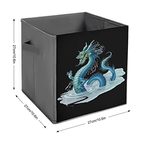 Chinese Dragon Collapsible Storage Bins Basics Folding Fabric Storage Cubes Organizer Boxes with Handles