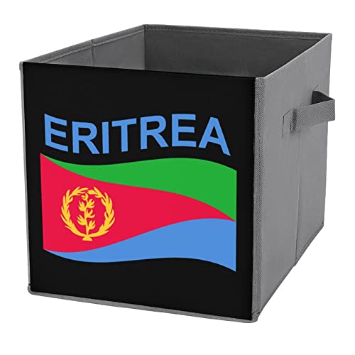 Flag of Eritrea Collapsible Storage Bins Basics Folding Fabric Storage Cubes Organizer Boxes with Handles