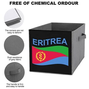 Flag of Eritrea Collapsible Storage Bins Basics Folding Fabric Storage Cubes Organizer Boxes with Handles