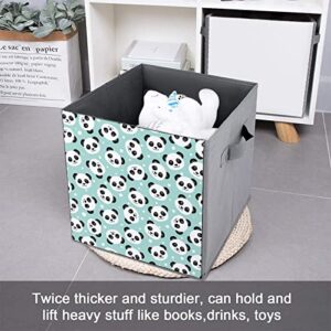 Cute Panda Collapsible Storage Bins Basics Folding Fabric Storage Cubes Organizer Boxes with Handles