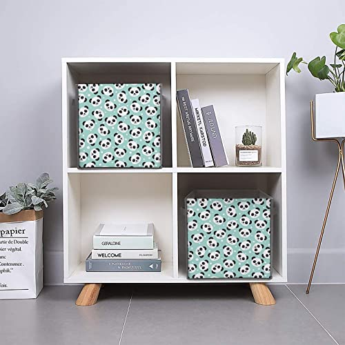 Cute Panda Collapsible Storage Bins Basics Folding Fabric Storage Cubes Organizer Boxes with Handles