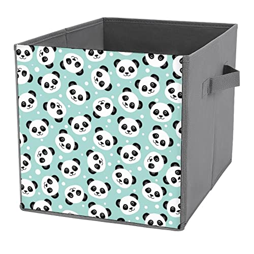 Cute Panda Collapsible Storage Bins Basics Folding Fabric Storage Cubes Organizer Boxes with Handles