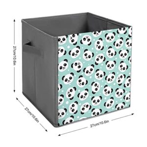 Cute Panda Collapsible Storage Bins Basics Folding Fabric Storage Cubes Organizer Boxes with Handles