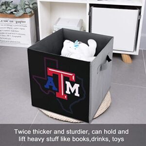 Texas ATM Map Collapsible Storage Bins Basics Folding Fabric Storage Cubes Organizer Boxes with Handles