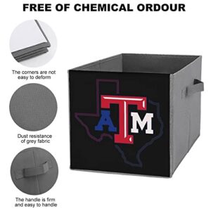 Texas ATM Map Collapsible Storage Bins Basics Folding Fabric Storage Cubes Organizer Boxes with Handles