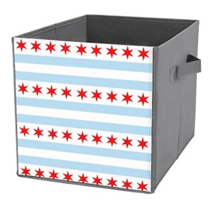 flag of chicago collapsible storage bins basics folding fabric storage cubes organizer boxes with handles