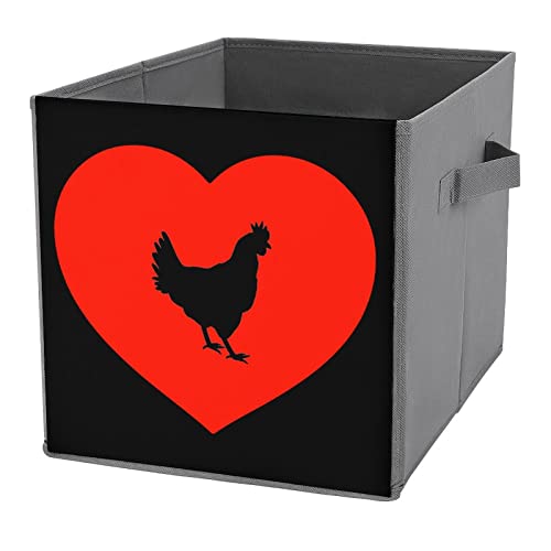 Love Cock Collapsible Storage Bins Basics Folding Fabric Storage Cubes Organizer Boxes with Handles