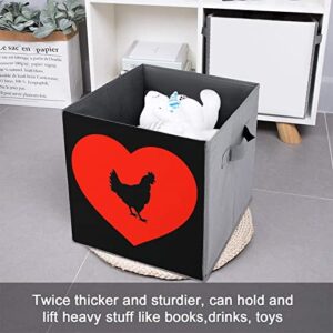 Love Cock Collapsible Storage Bins Basics Folding Fabric Storage Cubes Organizer Boxes with Handles