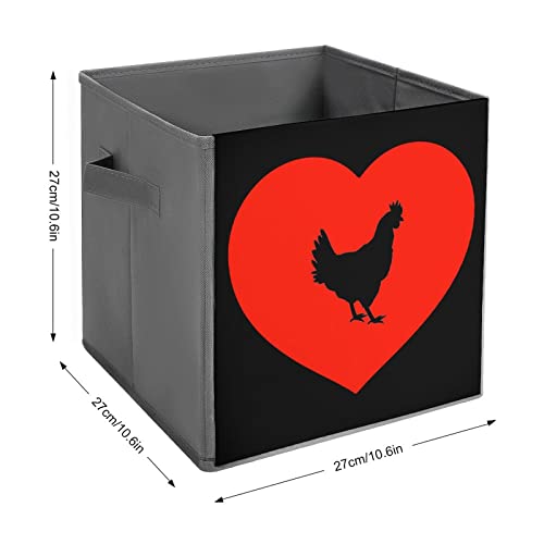 Love Cock Collapsible Storage Bins Basics Folding Fabric Storage Cubes Organizer Boxes with Handles