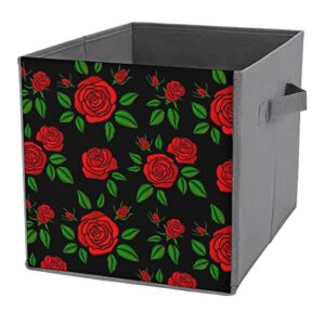 vintage rose flowers collapsible storage bins basics folding fabric storage cubes organizer boxes with handles