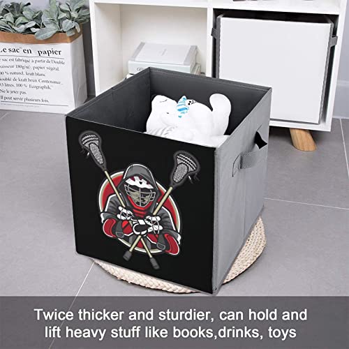 Cross Hockey Bat Collapsible Storage Bins Basics Folding Fabric Storage Cubes Organizer Boxes with Handles