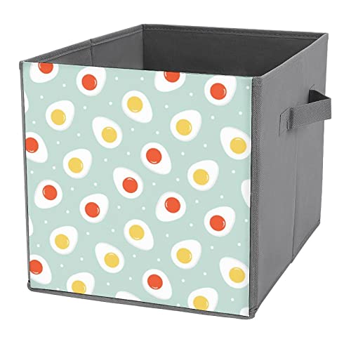 Boiled Eggs Collapsible Storage Bins Basics Folding Fabric Storage Cubes Organizer Boxes with Handles