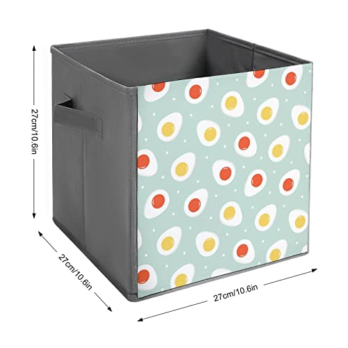 Boiled Eggs Collapsible Storage Bins Basics Folding Fabric Storage Cubes Organizer Boxes with Handles