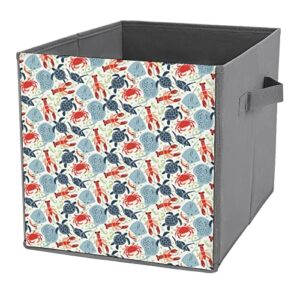 sea turtle crayfish collapsible storage bins basics folding fabric storage cubes organizer boxes with handles