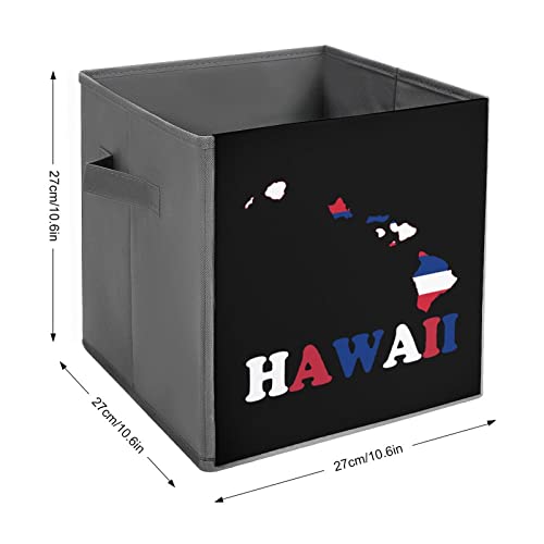 Hawaii State Flag Map Collapsible Storage Bins Basics Folding Fabric Storage Cubes Organizer Boxes with Handles