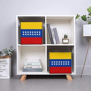 Flag of Gran Colombia Collapsible Storage Bins Basics Folding Fabric Storage Cubes Organizer Boxes with Handles