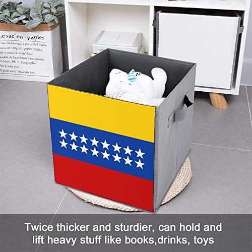 Flag of Gran Colombia Collapsible Storage Bins Basics Folding Fabric Storage Cubes Organizer Boxes with Handles