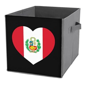 love peru heart collapsible storage bins basics folding fabric storage cubes organizer boxes with handles