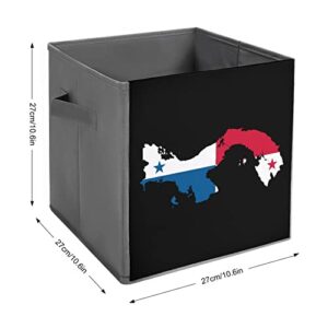 Panama Map Flag Collapsible Storage Bins Basics Folding Fabric Storage Cubes Organizer Boxes with Handles