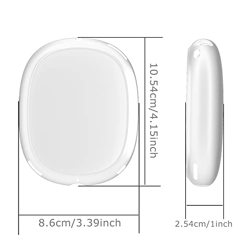 Case Cover for AirPods Max,Headphones Accessories,Transparent Soft Skin Protective Ear Cup Cover,Anti-Scratch Skin Sleeve (Transparent)