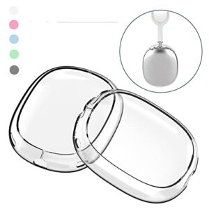 Case Cover for AirPods Max,Headphones Accessories,Transparent Soft Skin Protective Ear Cup Cover,Anti-Scratch Skin Sleeve (Transparent)