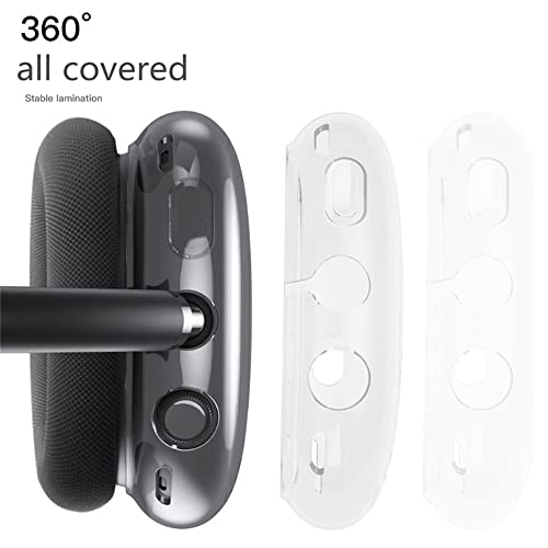 Case Cover for AirPods Max,Headphones Accessories,Transparent Soft Skin Protective Ear Cup Cover,Anti-Scratch Skin Sleeve (Transparent)