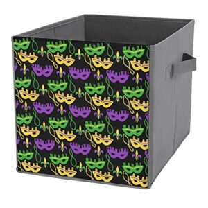 cute mardi gras pattern collapsible storage bins basics folding fabric storage cubes organizer boxes with handles
