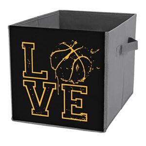 love basketball collapsible storage bins basics folding fabric storage cubes organizer boxes with handles