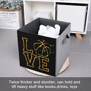 Love Basketball Collapsible Storage Bins Basics Folding Fabric Storage Cubes Organizer Boxes with Handles