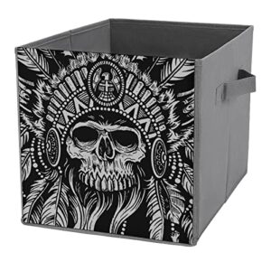 native american skulls collapsible storage bins basics folding fabric storage cubes organizer boxes with handles