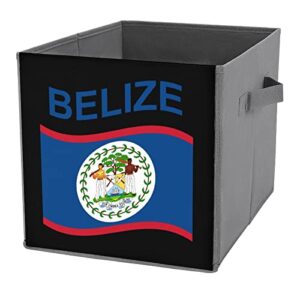 flag of belize collapsible storage bins basics folding fabric storage cubes organizer boxes with handles