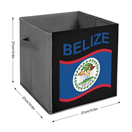 Flag of Belize Collapsible Storage Bins Basics Folding Fabric Storage Cubes Organizer Boxes with Handles