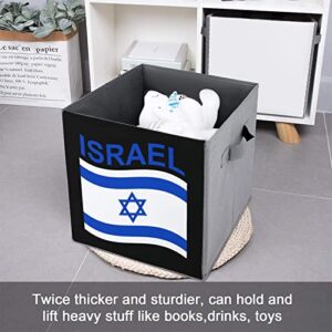 Flag of Israel Collapsible Storage Bins Basics Folding Fabric Storage Cubes Organizer Boxes with Handles