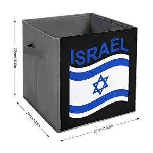 Flag of Israel Collapsible Storage Bins Basics Folding Fabric Storage Cubes Organizer Boxes with Handles