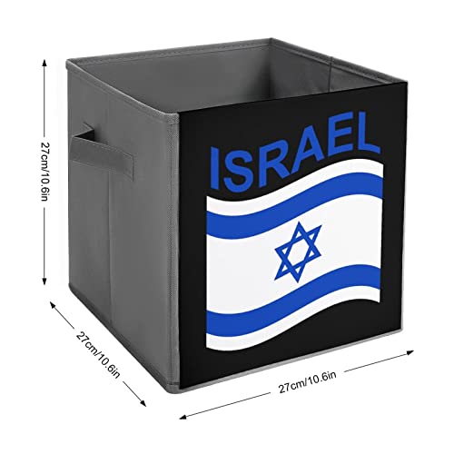 Flag of Israel Collapsible Storage Bins Basics Folding Fabric Storage Cubes Organizer Boxes with Handles