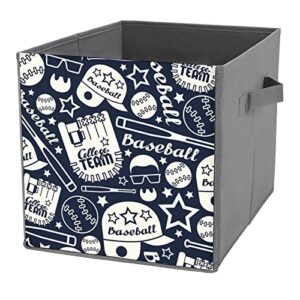 baseball collapsible storage bins basics folding fabric storage cubes organizer boxes with handles