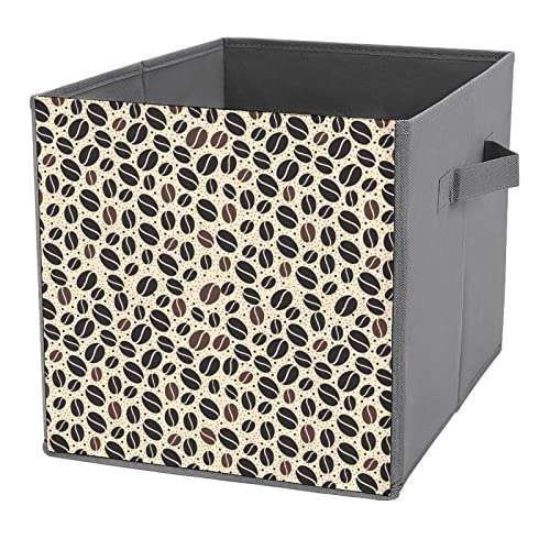 Coffee Bean Collapsible Storage Bins Basics Folding Fabric Storage Cubes Organizer Boxes with Handles