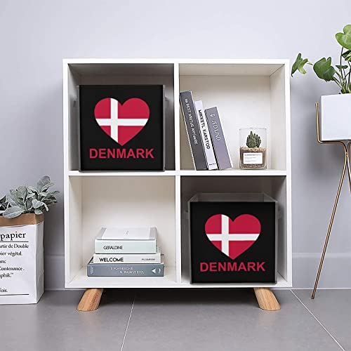 Love Denmark Collapsible Storage Bins Basics Folding Fabric Storage Cubes Organizer Boxes with Handles