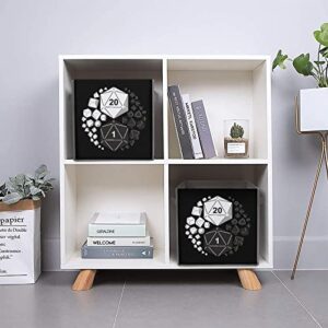 D20 Dice Yin Yang Collapsible Storage Bins Basics Folding Fabric Storage Cubes Organizer Boxes with Handles