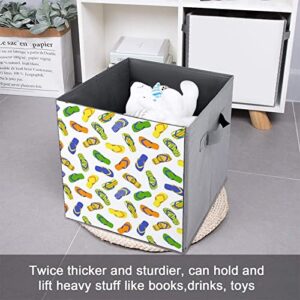 Beach Flip-Flops Collapsible Storage Bins Basics Folding Fabric Storage Cubes Organizer Boxes with Handles