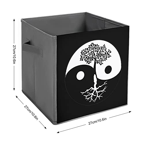 Tree of Life Yin Yang Collapsible Storage Bins Basics Folding Fabric Storage Cubes Organizer Boxes with Handles