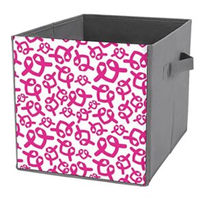breast cancer awareness pink ribbon collapsible storage bins basics folding fabric storage cubes organizer boxes with handles