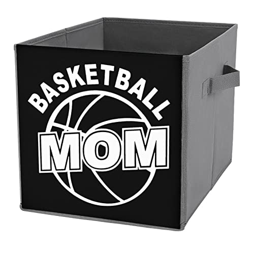 Basketball Mom Collapsible Storage Bins Basics Folding Fabric Storage Cubes Organizer Boxes with Handles